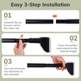 thumbnail image 6 of Extra Long Tension Curtain Rod 94-122 Inch, 77 LB Heavy Duty No Drill with Super Grip Caps, Adjustable Outdoor Curtain Rod for Patio, Window, Bathroom, Never Rust 1.26'' Diameter, Black, 6 of 11
