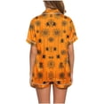 thumbnail image 5 of Fatuov Halloween Pajama Set for Women 2-Piece Pjs Cute Ghost Pumpkin Halloween Print Short Sleeve Button-Down Shirt and Short Loungewear Set Sleepwear, 5 of 5