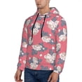 thumbnail image 2 of KLL Rose Flowers Print Mens Hoodie Long Sleeve Casual Pullover Hooded Sweatshirt Fashion Drawstring Hoodies with Pocket-X-Large, 2 of 6