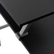 Techni Sport Warrior L-Shaped Gaming Desk with Headphone Holder and Shelving, Black