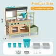 thumbnail image 2 of Reasea Outdoor Kids Wooden Mud Kitchen Playset, Plant Growing Box, Removable Sink, Oven Stove & Kitchen Accessories, Backyard Garden Pretend Play Toy, 2 of 9