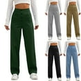 thumbnail image 5 of Zoeecloth Women's High Pants Waisted Wide Leg Casual Pants Solid Color Sweatpants Baggy Casual Work Pants with 4 Pockets S-XXL, 5 of 9