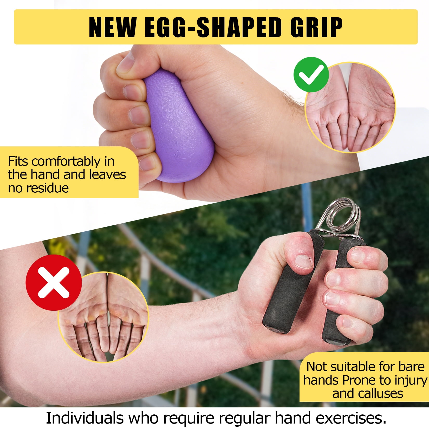Gaderth Hand Grip Strengthener Set 9 Pack, Grip Strength Trainer, Hand Grip Strengthener, Stress Balls for Adults, Stress Relief Balls, TPR Material, Strength Training Equipment
