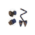 thumbnail image 2 of INSPIRE CHIC Men's Chunky Stripes Pre-tied Bowties Satin Adjustable Bow Ties for Formal Wedding Brown-Blue, 2 of 4