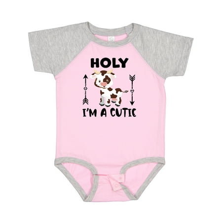 

Inktastic I m a Cutie White and Brown Holstein Cow with Arrows Gift Baby Boy or Baby Girl Bodysuit