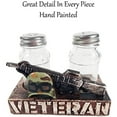 thumbnail image 3 of Urbalabs Western USA Air Force Army Veteran Military Decor Salt and Pepper Shaker Caddy Farmhouse Dinner Table Kitchen Ranch Decorations Rustic Cowboy Decor Hand Painted (Veteran), 3 of 6