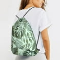 thumbnail image 6 of XMXT Waterproof Gym Bag, Medellin Tropical Print Drawstring Backpack for Men, s Green, 6 of 8