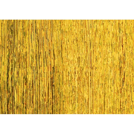 Ahgly Company Indoor Rectangle Abstract Yellow Modern Area Rugs, 8' x 12'