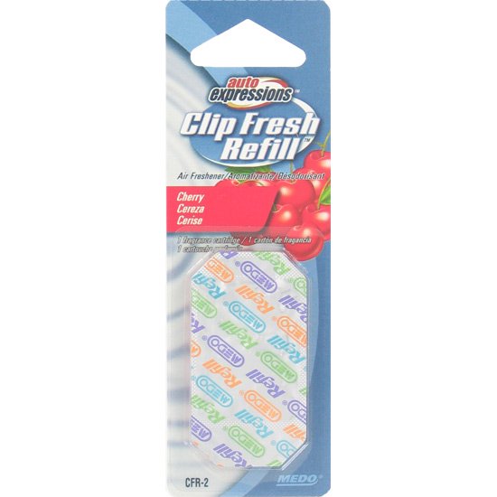 Medo Auto Expressions Clip Fresh Refill Cherry Car Air Freshener