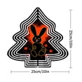 thumbnail image 3 of Stylish Metal Hanging Christmas Tree Wind Spinner - Black & White Geometric Design with Cheerful Rabbit & Red Flowers for Garden Decor, 3 of 7