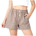 thumbnail image 6 of Mifsaly Girls Plaid Casual Shorts Toddler Kids Comfort Elastic High Waisted Lounge Shorts Soft Breathable Summer Vacation Clothes with Pockets, 6 of 6