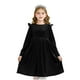 thumbnail image 2 of Odeerbi Niñas de Manga Larga de Terciopelo Vestidos Primavera Otoño Ruffle Princesa Vestido Acampanado A-Line Dress, 2 of 9