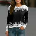 thumbnail image 7 of Women's Christmas Printed Round Neck Sweatshirt, Long Sleeve Casual Pullover Top, Raglan Sleeve Holiday Graphic Fall Winter Clothes,Black,S, 7 of 7