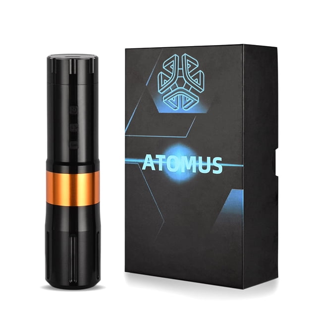 Pluma de maquillaje permanente profesional 9V 10000 RPM Máquina giratoria inalámbrica de aluminio Equipo artista de aluminio Motor incorporado Piezas de reemplazo Naranja Yuarrent CE001307-01B