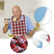 3Colors Waterproof Adult Elder Mealtime Bib Washable Dinning Aid Clothes Protector,Adult Bib, Elder Bib