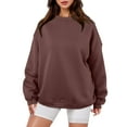thumbnail image 2 of Haut Décontracté d'Automne à Manches Longues et Col Rond Surdimensionné pour Femmes, Coupe Ample, Confortable, 2 of 4