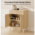 thumbnail image 3 of Ktaxon Modern Fluted Sideboard, 33" Pantry Storage Buffet Cabinet, Dining Room Pantry Wood Cabient with 2 Door and Drawer, Oak, 3 of 6
