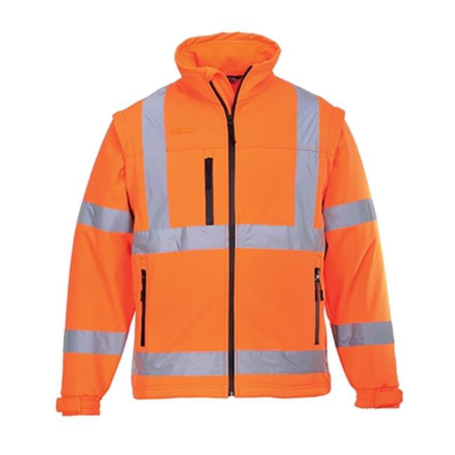 Portwest UH443 Classic Waterproof Rain Jacket in Reflective Contrast HiVis ANSI 