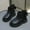 Black, variant on BXJX Children's Winter Boots- Thickened Casual Zipper Side Fashion Ankle Boots Black Size 8