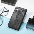 thumbnail image 6 of Feishell Wallet Case for Samsung Galaxy A15,Butterfly & Flower Embossed PU Leather TPU Inner Shell Magnetic Flip Stand Card Slots Shockproof Protective Phone Cover,Black, 6 of 6