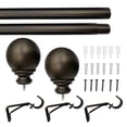 thumbnail image 4 of Better Homes & Gardens 1” Oil Rubbed Bronze Metal Ball Single Curtain Rod 120-180”, 4 of 7