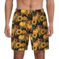 thumbnail image 3 of Uemuo Pumpkins And Sunflowers3 Pattern Mens Swim Trunks Quick Dry Board Shorts with Mesh Lining, Stretch Beach Shorts Quick Dry No-Chafing Board Shorts-Medium, 3 of 9