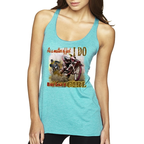 Wild Bobby, Biker Girl t I Do Ride Like A Girl, Cars and Trucks, Women Tri-Blend Racerback Tank Top, Tahiti Blue, Small