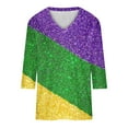 2025 Vneck Mardi Gras Outfit for Women Holiday Party Street Shirt New