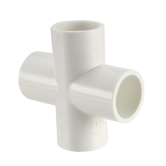 Accesorio de tubería de PVC Unique Bargains, cruz de 4 vías, accesorios de esquina de tee de socket de 1/2 pulgada Schedule 80 en blanco