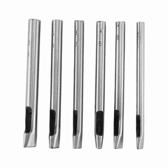 TOP! 6 Sizes Oval Hole Punch for Leather 6mm-10mm Hollow Crafting Hand Punching Tool Kit