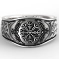 thumbnail image 6 of Xinyolin Wide Silver Color Alloy Eagle Compass Carved Ring - Men's Jewelry Accessory, 6 of 8