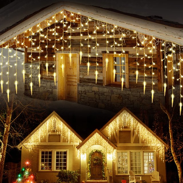 Led Icicle String Lights 10M 62LED Waterproof Electricity Operated Decoration Indoor Outdoor Garden Wedding Party
