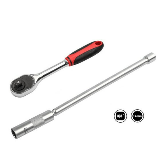 Swivel Magnetic for Spark Plug Socket 3/8" Drive Super Long Socket Set for Cr-v Steel for w for w/o Extension for w/ Wre