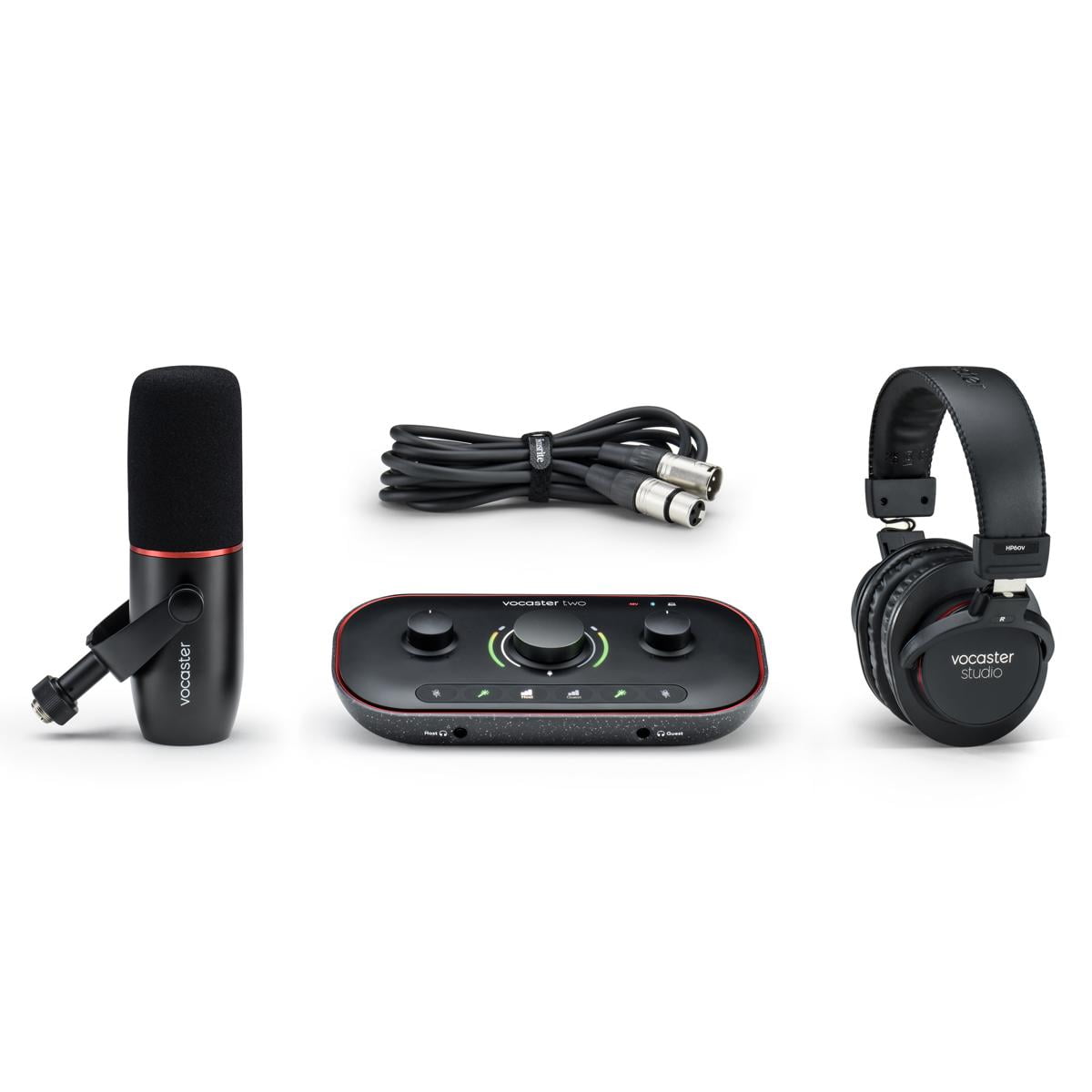 Focusrite Vocaster Two Studio Ultimate Podcasting Kit with Vocaster DM14v Microphone and HP60v Headphones