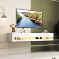 thumbnail image 4 of White Wall Mounted 80" TV Stand with 20 - Color LEDs | Keeps Cables Neat in Living Room and Bedroom, 4 of 5