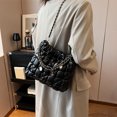 thumbnail image 4 of Bolso de mano acolchado para mujer bolso de mano con cordón en la nube bolsos casuales versátiles de PU, 4 of 9