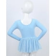 thumbnail image 3 of iiniim Kids Girls Shiny Long Sleeve Ballet Dance Tutu Dress Dancewear Gymnastics Skirted Leotard, 3 of 7