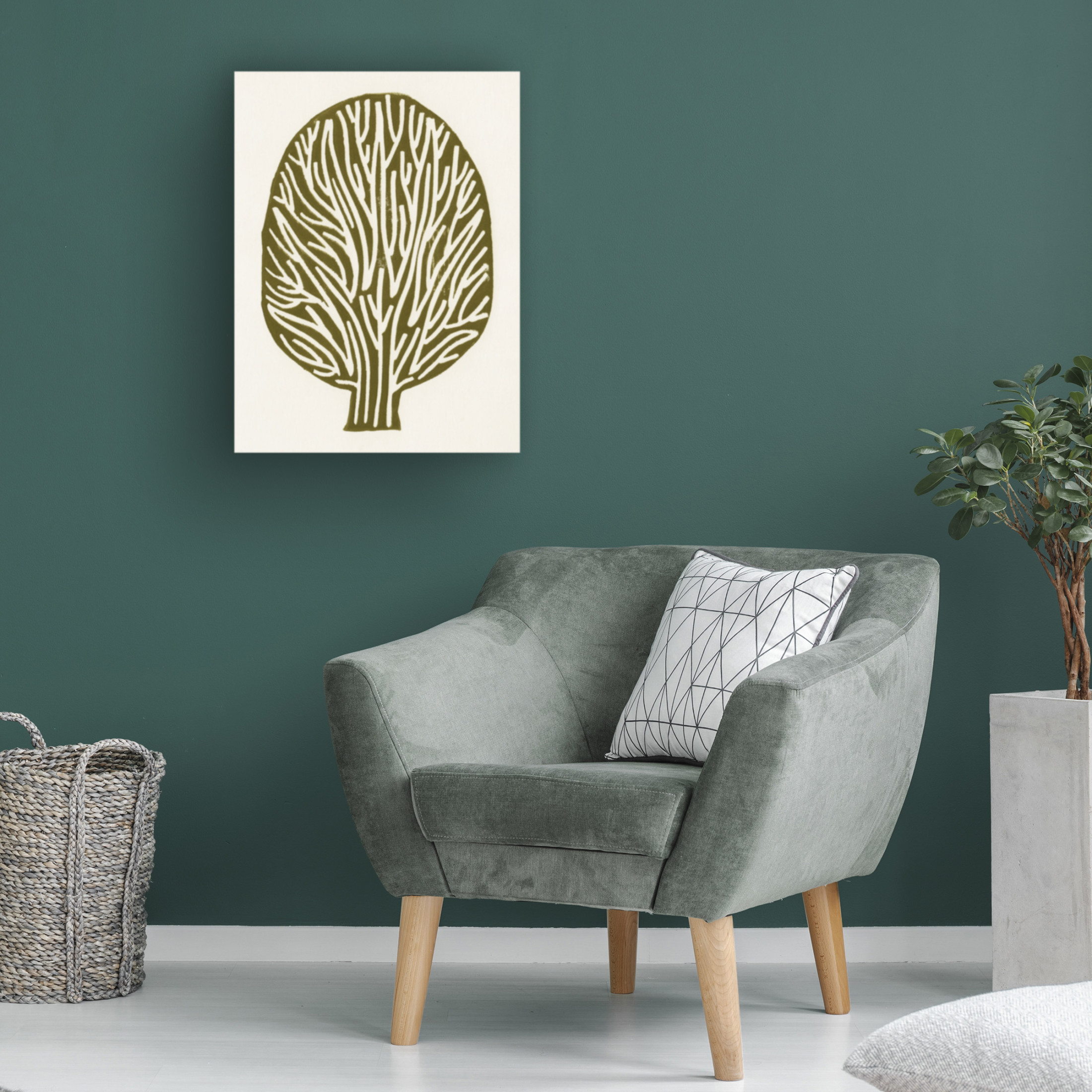 Trademark Fine Art Alisa Galitsyna Linocut Tree Canvas Wall Art