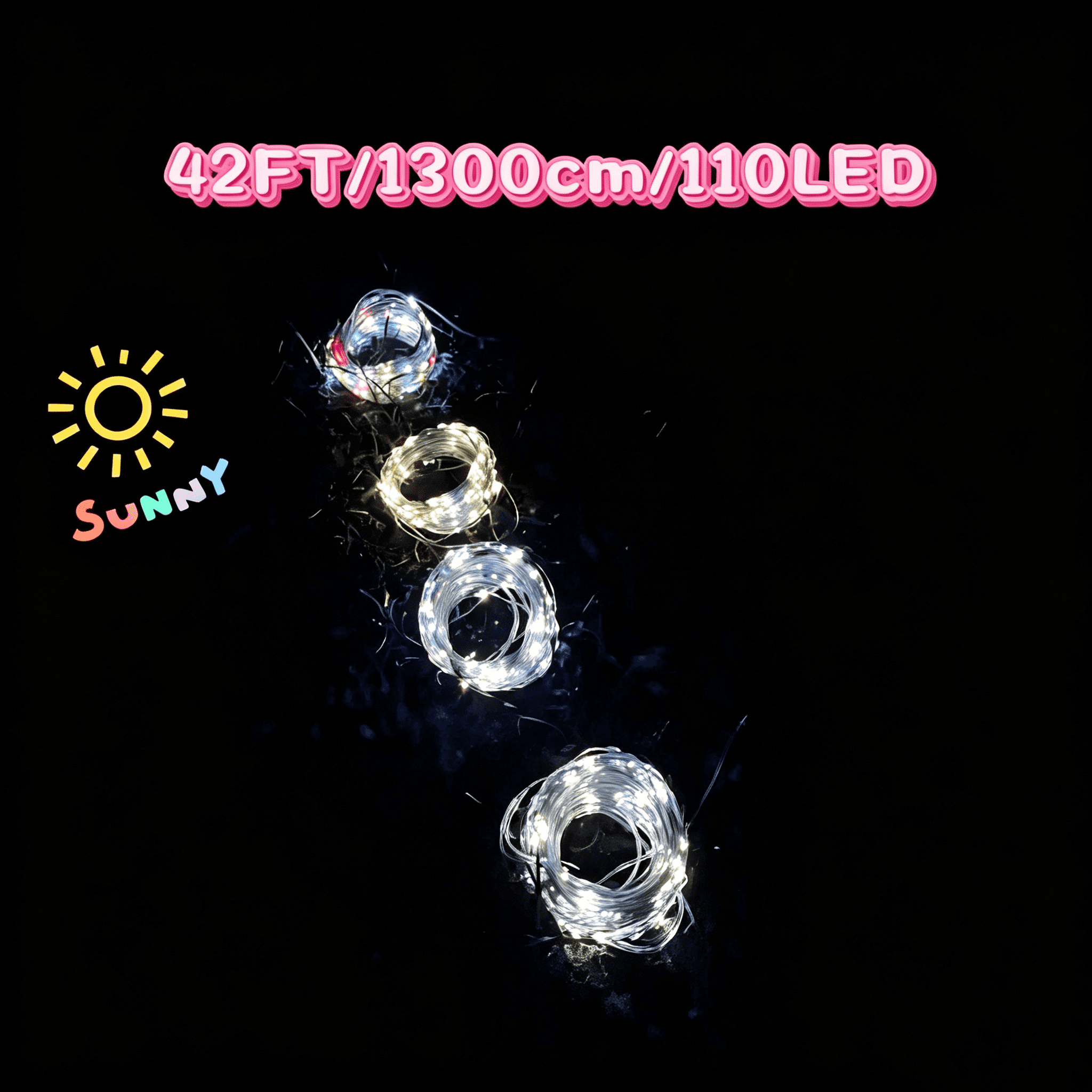 2 Packs White Solar Fairy Lights, Each Pack Contains 110 Led Solar String Lights, Ip65 Waterproof Copper Wire, 8 Modes Of Solar Fairy Lights, For Garden, Courtyard, Tree, Wedding, Christmas