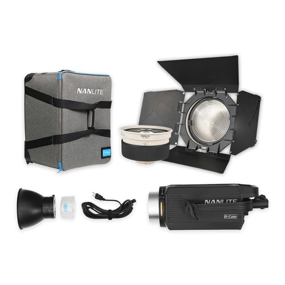 Lámpara LED LED Nanlite FS-300B bicolor 2700K-6500K con lente
