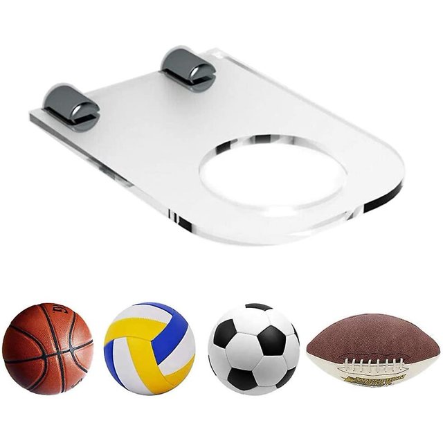 Estante de exhibición de soporte de bola, soporte de almacenamiento acrílico para colgar en pared, estante transparente invisible, para fútbol, baloncesto, voleibol, rugby, fútbol Afortunado Sencillez