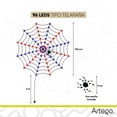 thumbnail image 3 of Luces serie para Halloween spider web araña telaraña 110cm diámetro 96 luces Artego  8 modos de uso con temporizador, 3 of 8