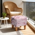 thumbnail image 4 of SCRAWLGOD Butterfly Plum Blossom Print Pink Square Ottoman Cover, Stretch Square Ottoman Covers Slipcover, Cover for Storage Stool, Footstool Protection for Living Room, 4 of 7