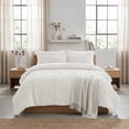 thumbnail image 3 of DHOLE King Comforter Set 7 Pieces – Seersucker Textured Waffle Weave Bed in a Bag, All-Season Lightweight Microfiber Bedding Sets with Sheets & Pillow Shams, Farmhouse Vintage Decor – White, 3 of 12
