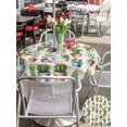 thumbnail image 5 of Outdoor Tablecloth with Umbrella Hole for Patio/Picnic/Party/Camping, Tropical Cactus Waterproof Table Cloth Round Cover Washable, Spring Summer Potted Plants Wooden (Dia 60"), 5 of 8