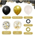 thumbnail image 2 of RUBFAC 65pcs 12 Inches Black Gold Confetti Balloons Kit, Metallic Gold and Black White Party Balloons with Ribbons for Birthday, Wedding, Baby Shower, Graduation, Happy New Year Decorations, 2 of 10