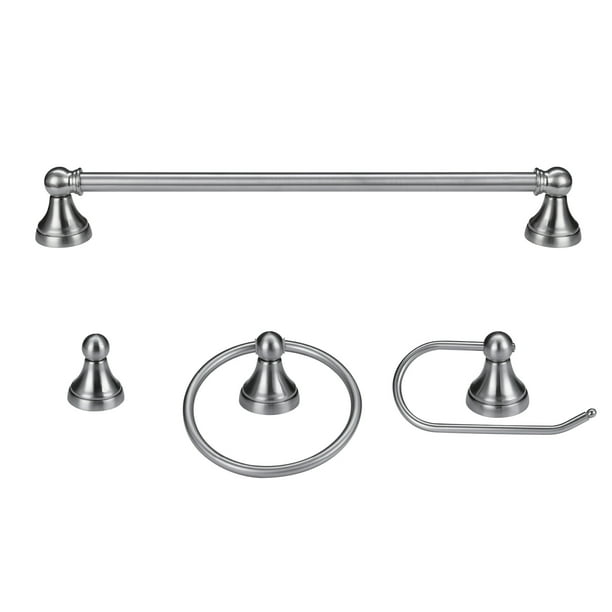 Globe Electric Jayden 4-piece All-in-one Brushed Steel Bathroom 