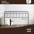 thumbnail image 2 of Victorian Metal King Size Headboard, Adjustable Height, Curved Steel King Headboard Only, Easy Assembly, Attach Frame, Farmhouse Style, Black, 2 of 9