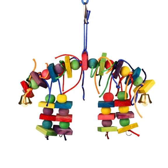 Large Parrot Bird Toys, Chewing Large Parrot Toys, Multicolored Natural Wooden Block Toy for Climbing, Chewing, Unraveling and Preening