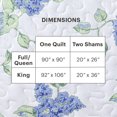 thumbnail image 5 of Martha Stewart Everyday Ultra Soft Brushed 100% Premium Microfiber 3 Piece King Quilt Set, 1 Quilt 90" x 90" with 2 Pillow Shams, Lightweight & Durable Bedding, Coverlet For All Season Oak Hydrangea, 5 of 7